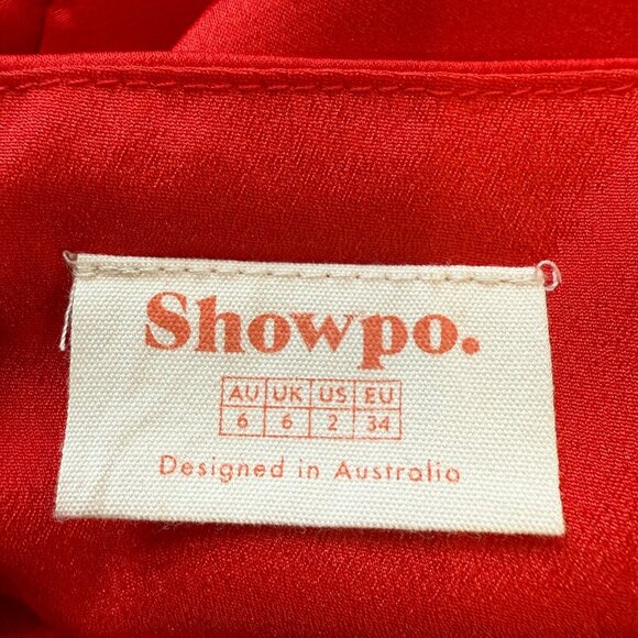 Showpo Cloud Cover Faux Wrap Ruffle Mini Dress Womens 2 Red Cocktail Party Girly - Picture 12 of 14